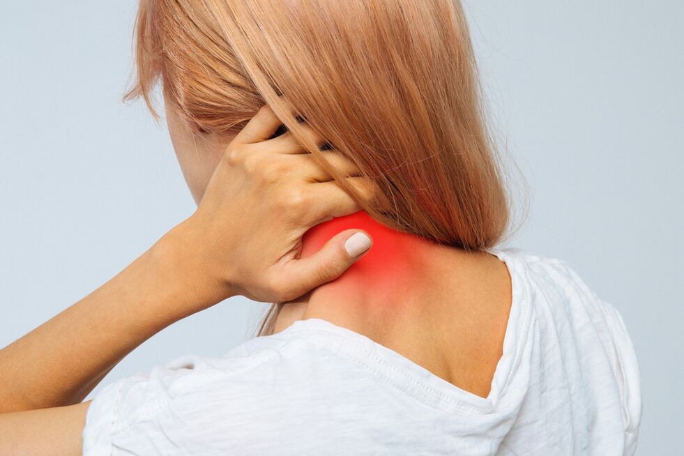 Pain caused by cervical osteochondrosis